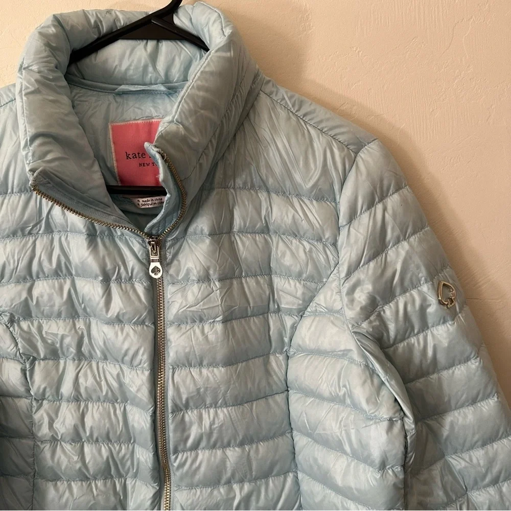 Kate Spade Packable Down Jacket Frosty Sky Blue